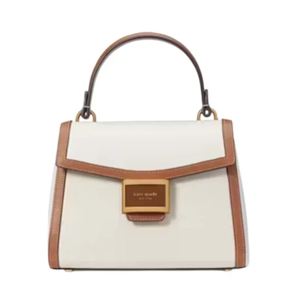 Like new! Kate Spade Colorblocked Small Top Handle Bag in Halo White - Picture 11 of 12